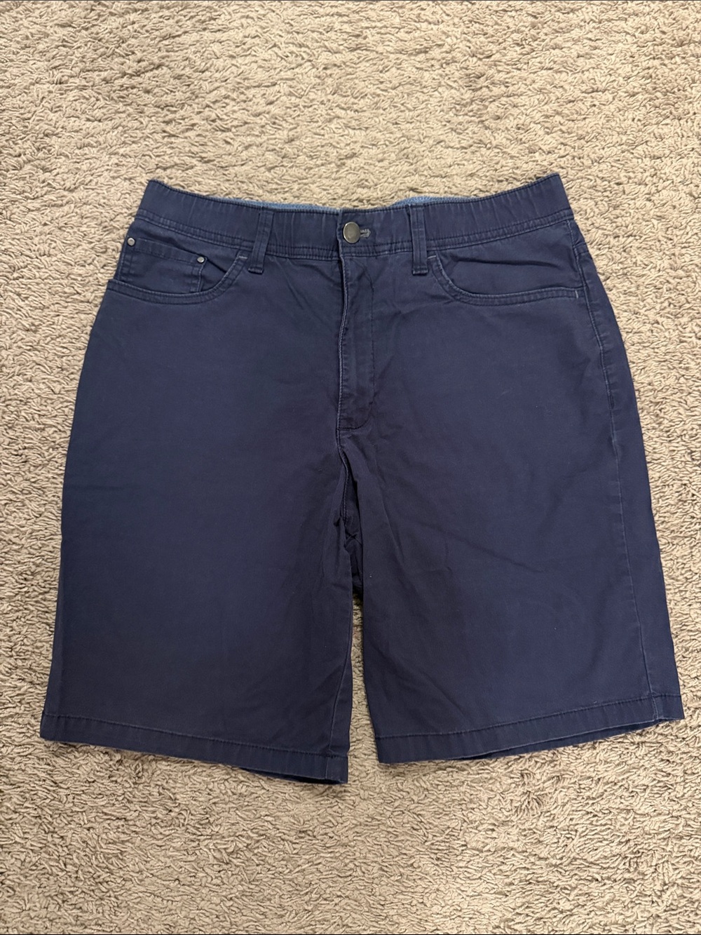 Calvin Klein Men's Navy Flat-Front Cotton Shorts